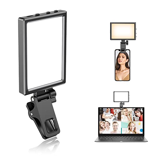 Eicaus Rechargeable LED Selfie Fill Light with Monitor Clip and Tripod/Camera Adapter, Video Conference Lighting Kit for Computer/Laptop, Cube Superlight for Makeup, Vlog, Tiktok