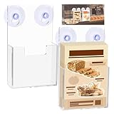 2 porta volantini in acrilico con ventose, 26,9 x 3,8 x 18,8 cm, supporto per volantini da parete, trasparente, per opuscoli tripli piegati, indicatori, materiali di marketing (trasparenti, 2 pezzi)