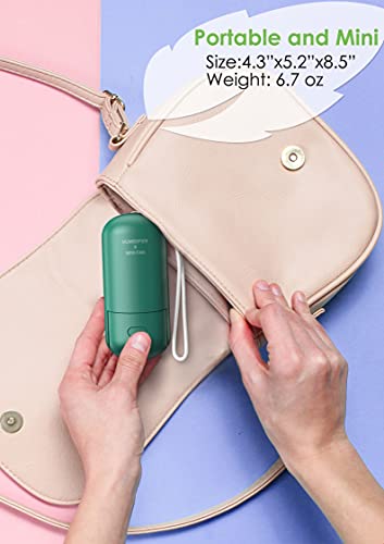 Honhey Handheld Fan Misting Fan, 3 In 1 Hand Fan, Portable Mini Fan With Rechargeable Battery Operated And 3 Adjustable Speed[6-13-20 Working Hours], Foldable Personal Fan For Girls Women Travelling (Green) #TOP5