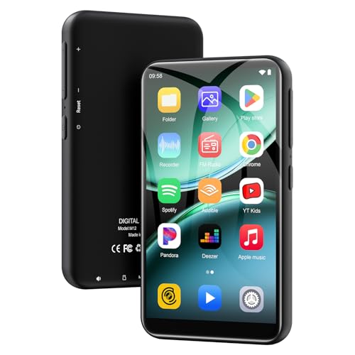 Lecteur MP3 160GB avec Bluetooth et WiFi, ZAQE Android 13 MP4 Player mit Spotify, Pandora, Audible, Youtube, Hi-FI 4.02' Zoll Touchscreen Musik Player mit Play Store