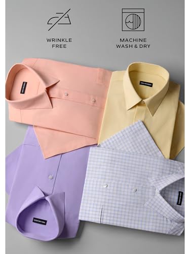 Image of Van Heusen Men's TALL FIT Short Sleeve Dress Shirts Poplin Solid (Big and Tall)