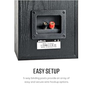 Polk Audio T15 Home Theater and Stereo Bookshelf Speakers – Deep Bass Response, Dolby and DTS Surround, Wall-Mountable, Pair, Black