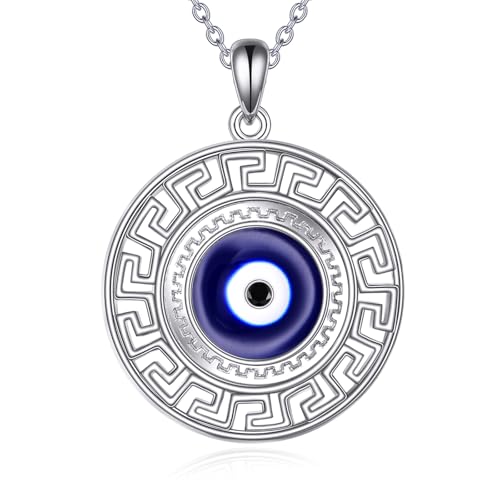 Evil Eye Necklace 925 Sterling Silver Evil Eye Pendant Necklace Evil Eye Jewelry Gifts for Women