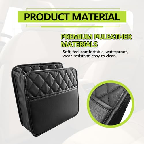 NOTISH 1Pack Car Seat Back Organizer, PU Leather Hanging Organizer, Multipurpose Storage Bag for Small Items, Waterproof Easy To Clean Car Accessories, for Car SUV Truck (Black) - Thumbnail 4