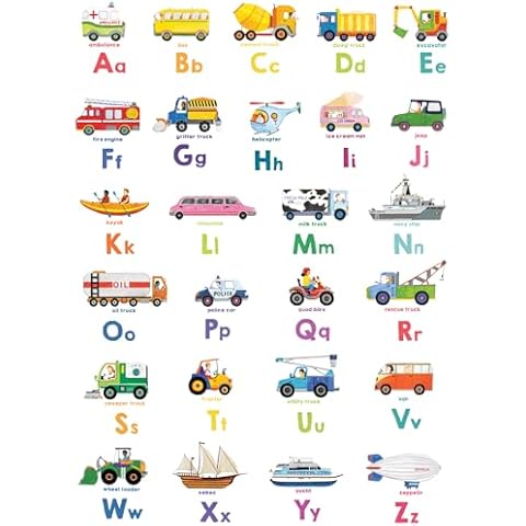 Decowall Transport Alphabet Wall Stickers Cover