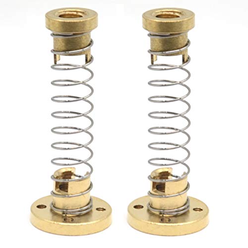 ReliaBot 2pcs T8 Tr8x4 Anti Backlash Spring Loaded Nut Elimination Gap with 4-M3 Holes for 4mm Lead Acme Threaded T8x4 Lead Screw (2mm Pitch, 2 Start, 4mm Lead)