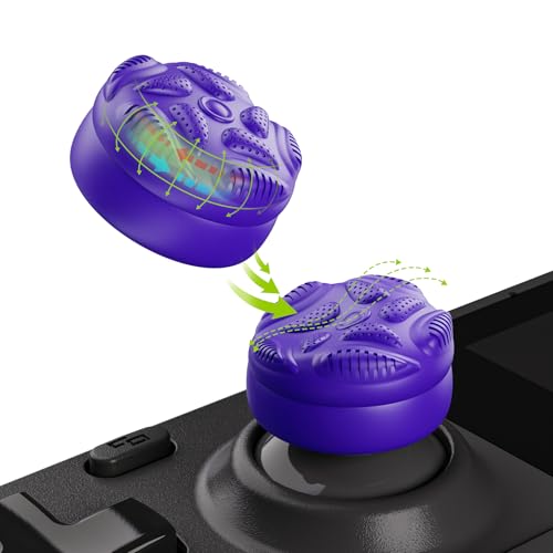 PlayVital Thumb Grips para Steam Deck LCD & OLED (4 Piezas), Tapas de Joystick con Textura de Gota de Lluvia Antideslizante, Fundas Elevadoras para Joystick, Accesorios para PS Portal (Violeta)