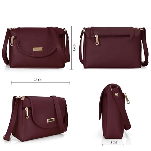 Image of J I ACCESSORIES Women's Stylish Crossbody Sling Bag - Elegant PU Leather Small Shoulder Purse with Adjustable Strap - Casual & Travel Handbag