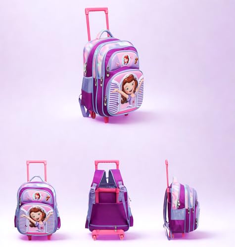 Image of ADSON 3D Embossed School Trolley Bag Large School Bag for Boy Girl, Kids School Bag, Travel Backpack for Girl Boy, Ideal for Children Trolley 16 Inch Water Resistant
