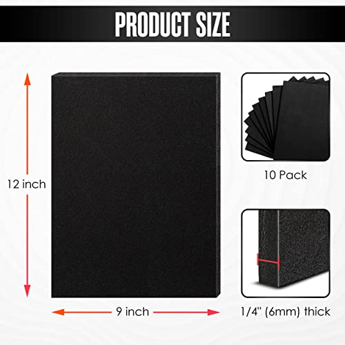 Houseables Eva Foam Sheets, Craft, Cosplay, 6Mm Thick, Black, 10 Pack, 9 X 12 Inch, Art Supplies, Paper Scrapbooking, Crafting Foams, Foamie Crafts, For Kids, Boy Scouts, Halloween, Shoe Insole #TOP2