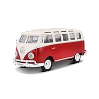 Maisto VW Bus Samba Modellauto im Maßstab 1 25, Türen und Heckklappe zum Öffnen, 20 cm, Farbe wird nach dem Zufallsprinzip versendet, Farblich Sortiert, Rot
