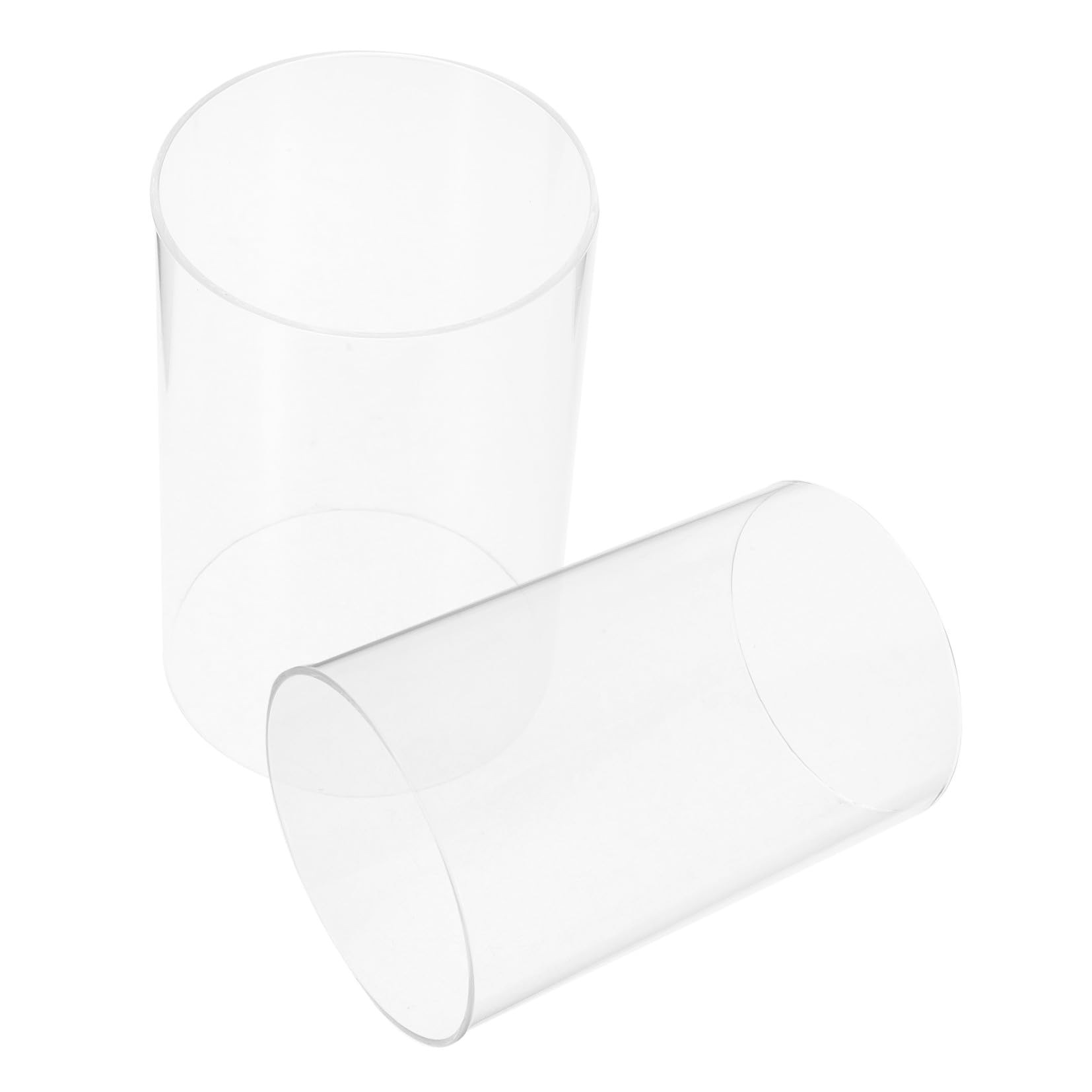 Abat-jour transparents cylindriques en verre coupe-vent pour décoration de table