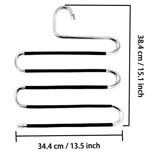 Skroad Confezione da 6 grucce salvaspazio, Antiscivolo, per Pantaloni, Vestiti, Appendiabiti, Sciarpe, Jeans, Asciugamani - Image 5