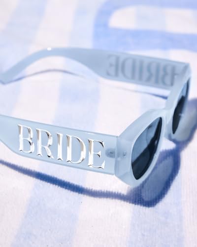 xo, Fetti Blue Bride Sunglasses | Bachelorette Party Sunnies, Engagement Decorations, Bridal Shower Accessory, Bach Supplies, Bridesmaid Favors, Bride To Be Gift2