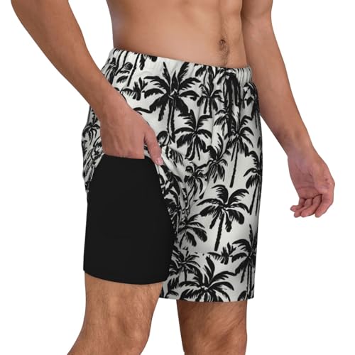 Palm Tree Print Men Stylish Functionality Swim Trunks Breathable Beach Shorts Surfing Gym Fishing3