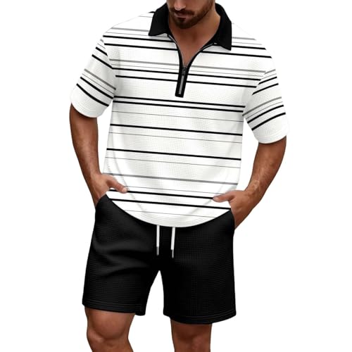 Survêtement gaufré homme short t-shirt respirant et confortable