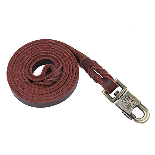 JOROBURO 6ft Leather Dog Leash, Strong Heavy Duty Leather Strap, Durable Multi Function Genuine Leather Leash, Hands Free Leash Dog Training Leash for Small, Medium and Large Dog