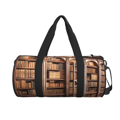 Travel Bag For Women,Library Bookcase Print Personal Item Duffle Bags,Weekend Travel Duffel Tote Bag,Travel Sport Gym Bag For Men,Airplane Travel Essentials For Flying2