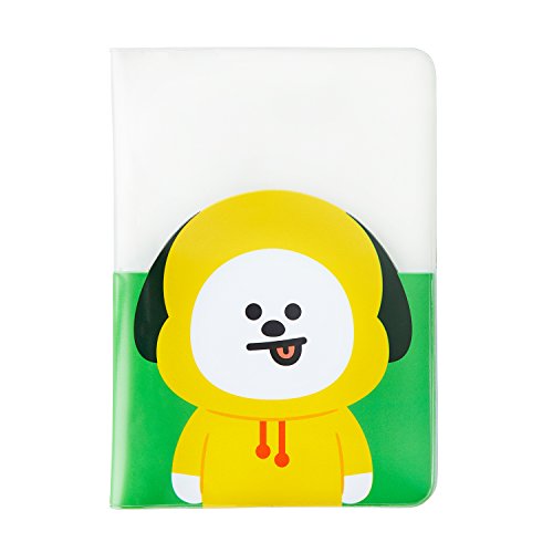 BT21 CHIMMY Character Cute Clear Passport Holder Cover Wallet for Travel, Yellow