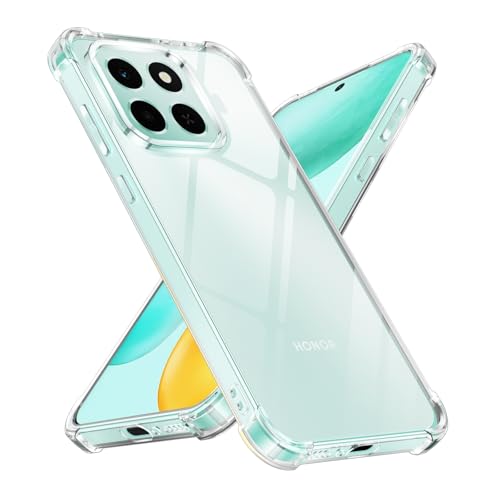 Yxnvixn Clear Case for Honor X6c Airbag Corners Shockproof Soft TPU Bumper Protective Phone Cover Non-Yellowing Anti-Scratch Transparent Phone Case for Honor X6c 6.61