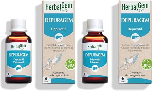 Gemmothérapie DEPURAGEM BIO HerbalGem pour élimination des toxines en cure de 2x30 ml