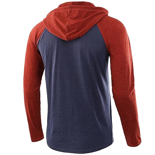 Maiyifu-GJ Men's Patchwork Long Sleeve Sweatshirt Hoodie Pullover Casual Shirts Loose Button Lounge Sportswear2