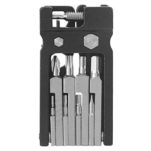 19 en el Kit de Herramientas de Reparación Plegable para Bicicletas Carretera y Montaña - Conjunto Llave Multifunción Compacta y Destornillador (BLACK)