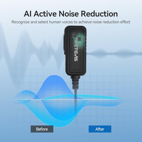 Image of Retevis AI Active Noise Cancellation Walkie Talkie Earpiece, Rechargeable