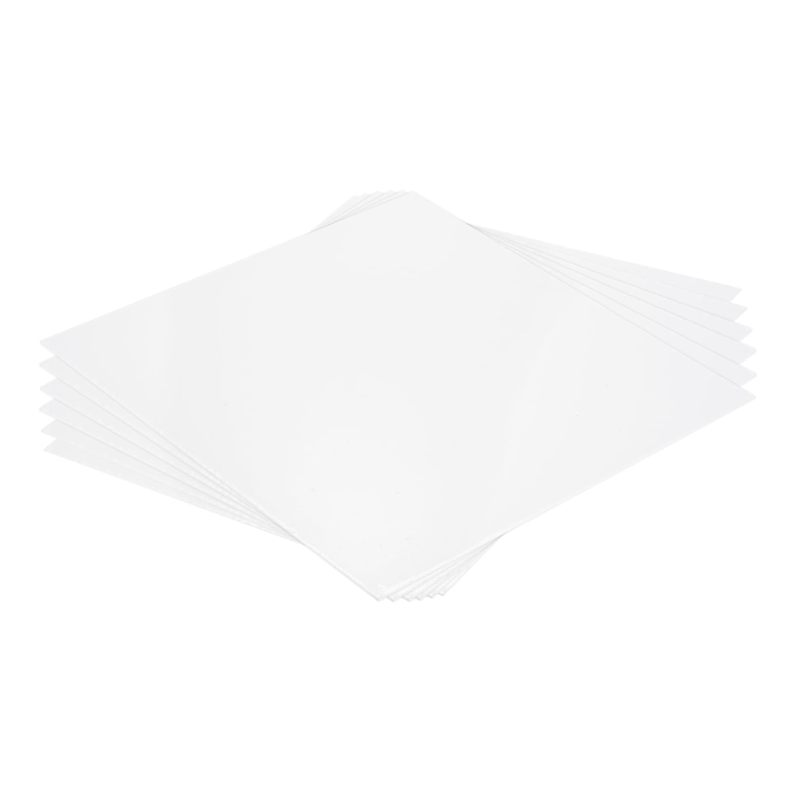 QUARKZMAN ABS Plastica Foglio 12 Pollici X 12 Pollici X 0.08 Pollici ABS Stirene Fogli per Modelli Edifici Diy Artigianato Pannello Bianco 6 Pezzi