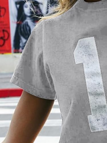 Image of SOLY HUX Girl's Number Graphic Tees Short Sleeve Y2k Tops Jersey Shirts | Crew Neck, Casual, Cute, Vintage, Summer