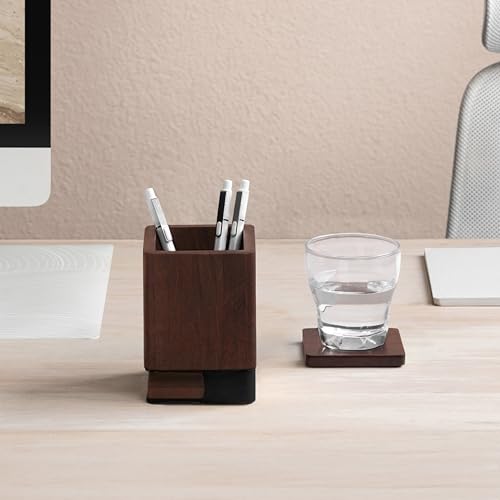 Anji Mountain Mango Wood Pen Holder with Coasters