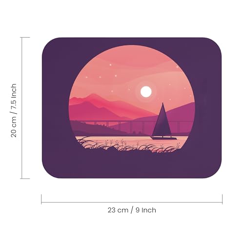 Image of Premium Non-Slip Mouse Pad | Smooth Surface for Optical & Laser Mouse | Durable Base Designs | Ideal for Office, Home & Gaming (Scenic Design Print -Night)
