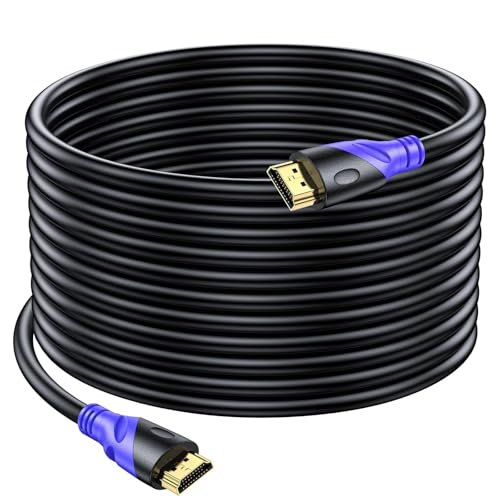 Rommisie 4K/60HZ HDMI Kabel 20m (HDMI 2.0,18Gbps) Ultra High Speed vergoldete Anschlüsse,Ethernet Audio Return Video 4K, Full HD1080p, 3D-kompatibel Blu-Ray Laptop PS3 PS5 PS9 PC HDTV