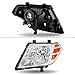 2PCS Chrome Headlights Assembly Fits 2009 2010 2011 2012 2013 2014 2015 2016 2017 2018 2019 2020 Nissan Frontier Halogen Head Lights, Clear Lens Lights L+R Replace# NI2502188, NI2503188