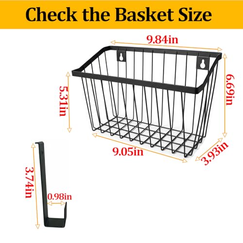 LeleCAT-Grid-Storage-Baskets-with-Hooks-Over-Cabinet-Door-Organizer-Wire-Basket-Hanging-Storage-Organizer-Kitchen-Bathroom-Organizer-Black-Large