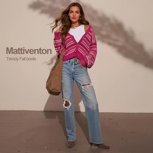 Mattiventon Fall Boots for Women Square Toe Kitten Heels Faux Suede Short Low Heel Dressy Ankle Bootice with Side Zip3