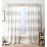Exclusive Home Curtains Darma Light Filtering Semi-Sheer Linen Pinch Pleat Curtain Panel Pair, 96 in (Length)