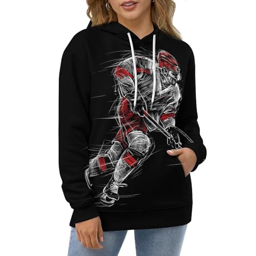 Sweat à capuche hockey sur glace unisexe UMENG - Pull noir taille S - 5