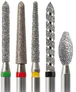 NTI Axis M862-012 NTI Diamond Bur, FG Shank, 862 No., Flame Head Shape, 012 Head Size, Medium Grit, 8.0 mm Head Length (Pack of 5)