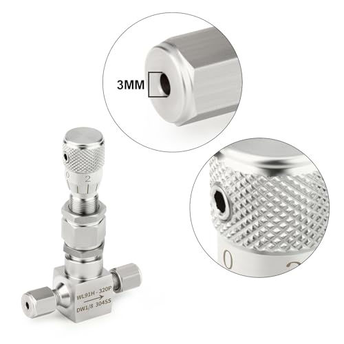 Válvula de aguja de 3 mm para regular medidores de instrumentos de control de flujo 4