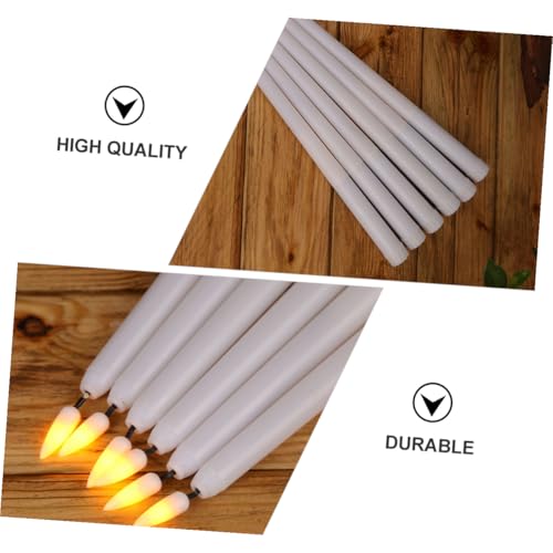 Velas LED de poste largo Alipis con llama parpadeante amarilla para decoracion pack de 12 3