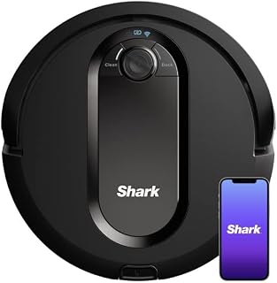 Shark RV990 EZ Robot Vacuum with Row-by-Row Cleaning, Powerful Suction, Perfect for Pet Hair, Wi-Fi, Carpets & Hard Floors (Renewed)