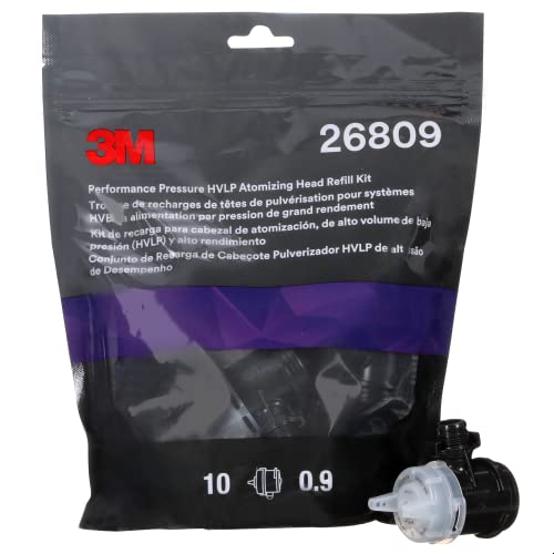 Image of 3M Performance Pressure HVLP Atomizing Head Refill Kit 26809, White, 0.9