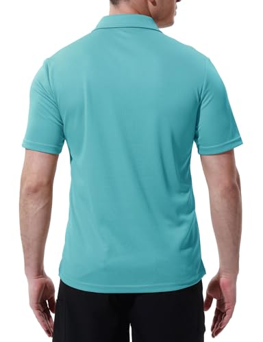 Image of Rdruko Men's Polo Shirts Short Sleeve Quick Dry Outdoor Golf Sports Shirts with Pocket