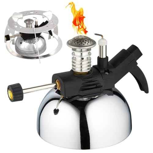 Quemador de butano portátil con llama ajustable y soporte de aluminio para calentar, cocinar y soldar