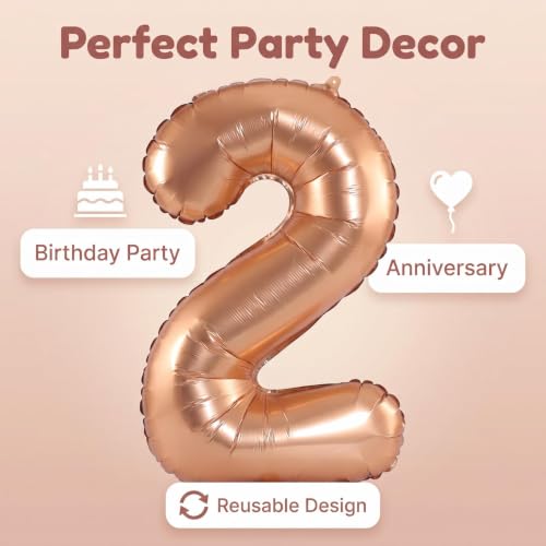 Image of YPSelected 32 Inch Large Foil Helium Number Balloon Birthday Wedding Party 0-9 (Orange, 2)