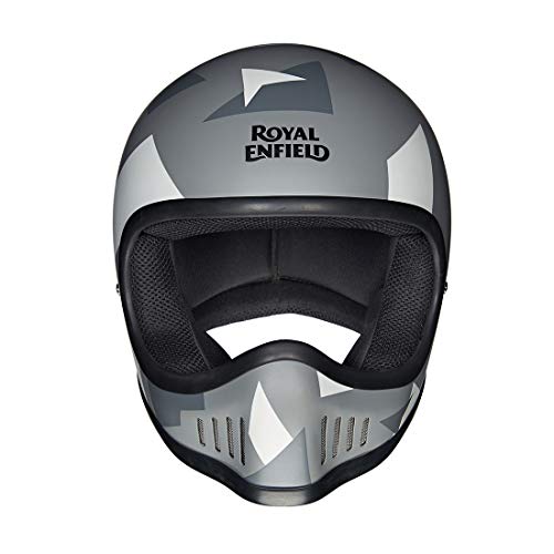 Image of Royal Enfield Enduro Full Face Helmet with clear Visor Cool Grey, Size: L(59-60cm)