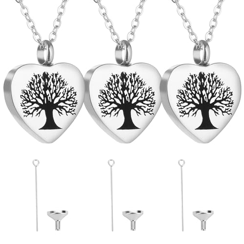 abigio Heart Urn Necklaces for Ashes 3 Pack, Cremation Jewelry Memorial Keepsake by abigio - Used condition - US$13.63