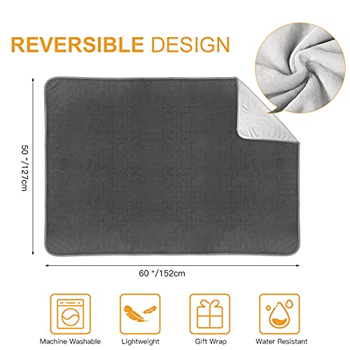 Waterproof Dog Blanket for Couch - Reversible Design 50"x60" Liquid Proof Pet Blanket for Sofa Soft Warm Flannel Sherpa Sleep for Dog Cat - Waterproof Dog Bed Cover Machine Washable - Image 5