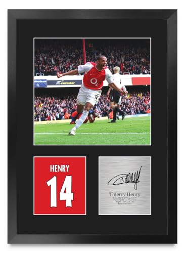 Image of HWC Trading Thierry Henry Gifts Printed Signed Autograph Picture for Football Fans and Supporters - A3 Portrait Framed